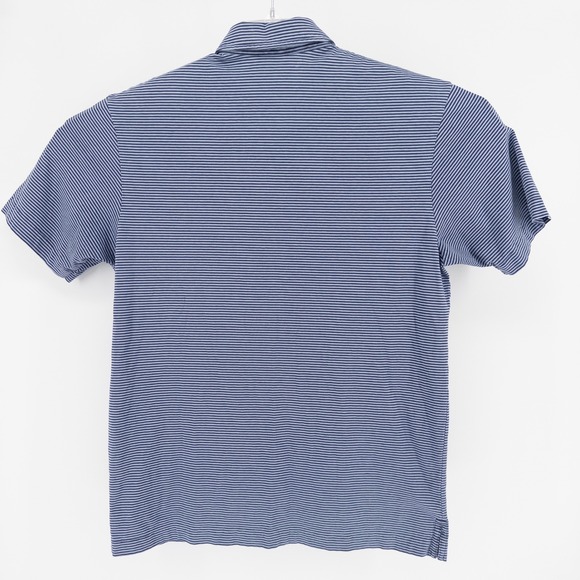 Patagonia Mens Med Daily Polo Shirt Blue Striped Short Sleeve Pocket Gorpcore - Picture 5 of 8